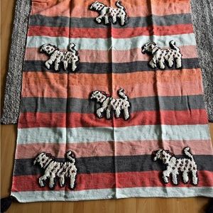 NWT Anthropologie Richmond Throw Blanket Animal Dog Hand Tufted Tassels
